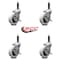 Service Caster 3 Inch Thermoplastic Wheel 3/4 Inch Expanding Stem Caster with Brakes, 4PK SCC-EX05S310-TPRS-SLB-34-4 - alternate 3